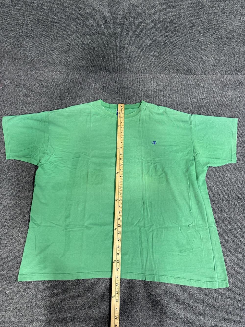 Vintage Champion Shirt Mens 2XL Green Solid Crewneck T-Shirt Tee USA Made Top - Picture 5 of 10